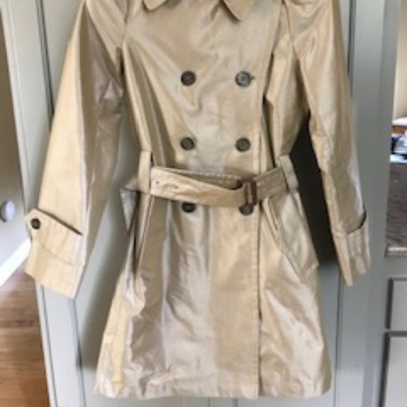 Classic Burberry Beige Metalic Trench Coat - Picture 8 of 10